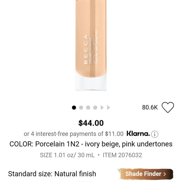 BECCA Cosmetics 24 Hour Foundation PORCELAIN NIB! - Picture 4 of 7